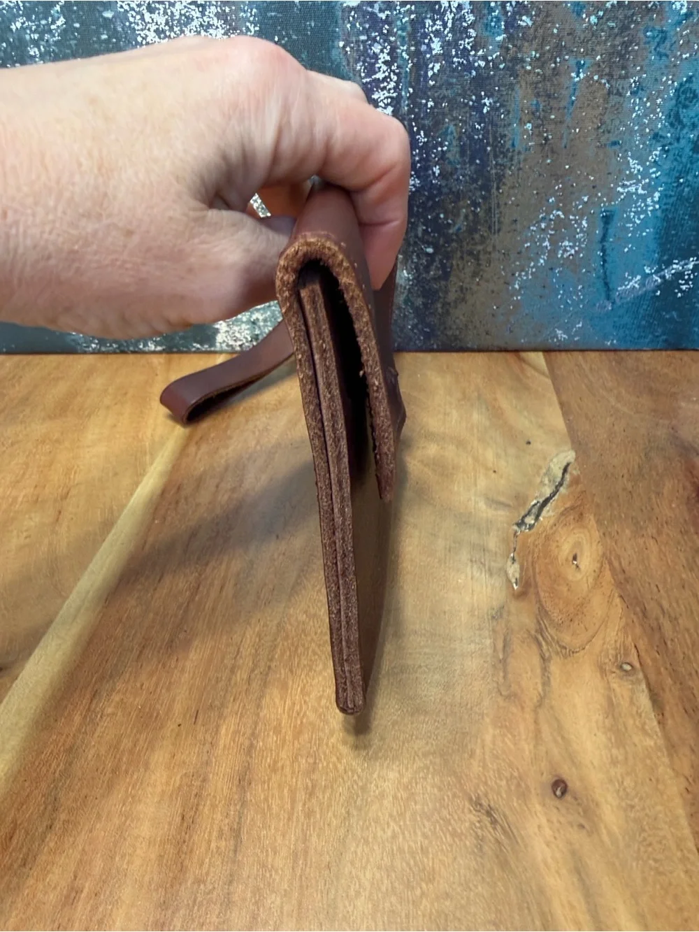 Urban Southern Rustic Full Grain Leather Ruby Wristlet Wallet Brown VGUC